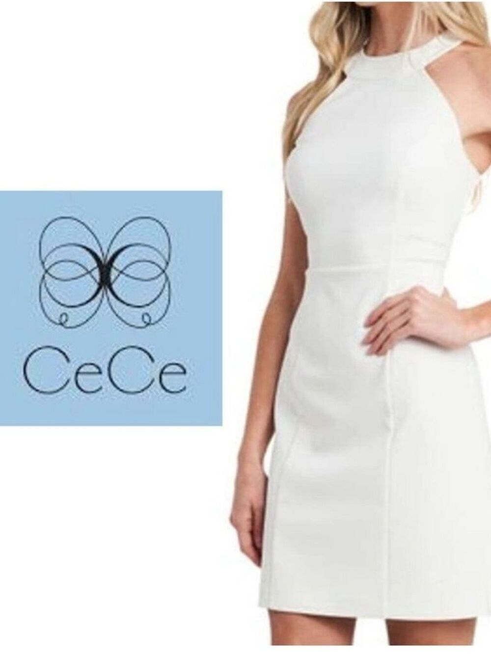 NWT $129 CeCe Sleeveless Scuba Crepe Dress In Soft Ecru - Various